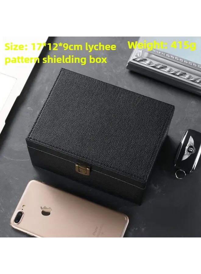نمط ليتشي صندوق حجب إشارة RFID مضاد للإلكترومغناطيسي حماية GPS مشبك معدني - Image 1
